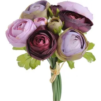 umělá květina Ranunculus pryskyřník svazek - MIX fialovorůžová