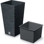 Prosperplast Květináč Furu Square (antracitová, 265x265x500)