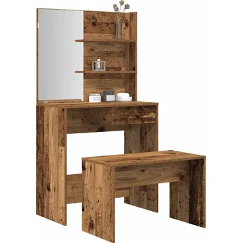 Toaletní stolek Set toaletního stolku staré dřevo kompozitní dřevo Hnědá3329189