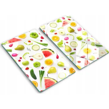 Obraz Stylové a Odolné Skleněné Desky s potiskem 2x30x52 cm Vzor ovoce a zelenina
