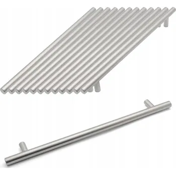 Nábytkové kování Nábytková úchytka reling, stříbrná, na zásuvky a skříňky, kovová, 15 ks, 288 mm