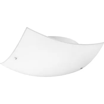 NOVA LUCE stropní svítidlo QUALE matné bílé sklo chromovaný kov E27 2x12W 600302