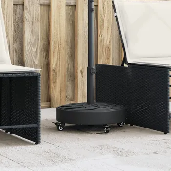 Slunečník Stojan na slunečník s kolečky pro tyč Ø 38/48 mm 27 kg kruhový Černý4007979