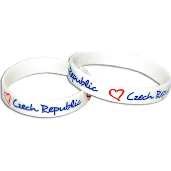 Náramek Náramek silikonový Czech Republic - bílý