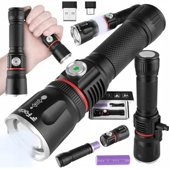 Svítilna VÝKONNÁ LED NABÍJECÍ TAKTICKÁ SVÍTILNA ZOOM USB