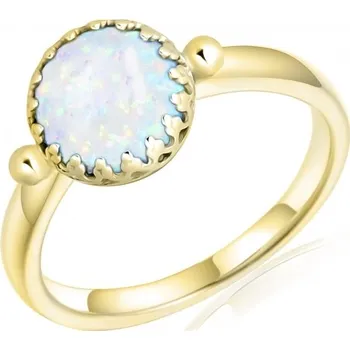 Prsten Luxur, Prsten Marisol, žluté zlato a světlý opál, vel. 55, prům. 17.5 mm, 585-52-1-0530.0Z00.0.55.161