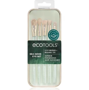 EcoTools Sea Gems ET Blending Brush štětec na rozmazávání očních stínů 1 ks + ET All-Over Eye Brush plochý štětec na oční stíny 1 ks + ET Smudge Brush malý štětec na oční stíny 1 ks + ET Tapered Eye Brush malý štětec na oční stíny 1 ks + ET Angled Shadow 