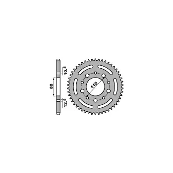 Řetězová sada pro motocykl PBR ZADNÍ ŘETĚZOVÉ KOLO 4350 48 C45 HONDA XRV 750 (93-03) (+2) (ŘETĚZ 525)