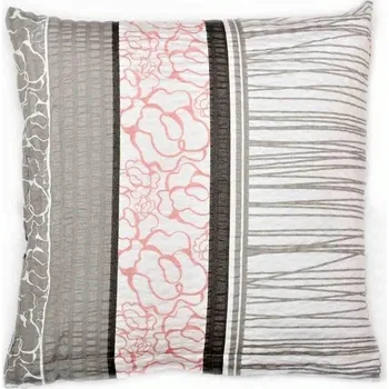 Povlak na dekorativní polštářek Bellatex povlak krep K80/725 ornament šedá, růžová 40x40 cm