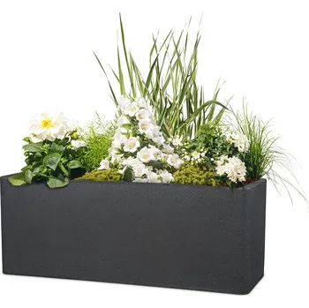 Květináč Scheurich Květináč Cube Box (Granit černá, Länge 60 cm)