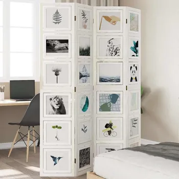 Paraván Paraván 4dílný bílý masivní dřevo pavlovnie Bílá358691