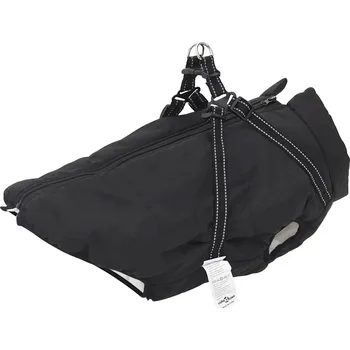 Obleček pro psa Bunda pro psa s postrojem nepromokavá reflexní černá L48 Černý4019646