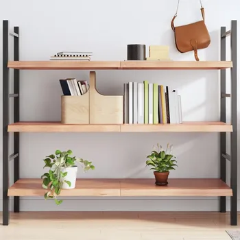 police Nástěnná police hnědá 140x60x(2-4)cm ošetřený masivní dub Hnědá363706