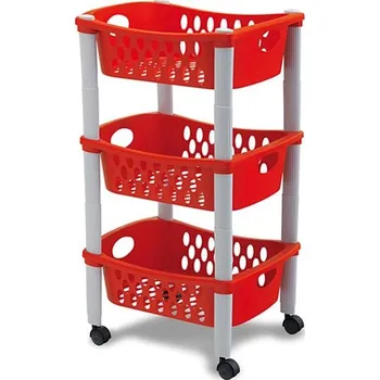 regál Regál 3-dílný-30x40x70cm,červ.,modrý,zel.poj.,plast