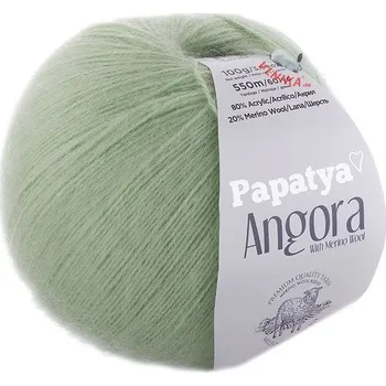 Příze Angora Merino, 6530, světle zelená