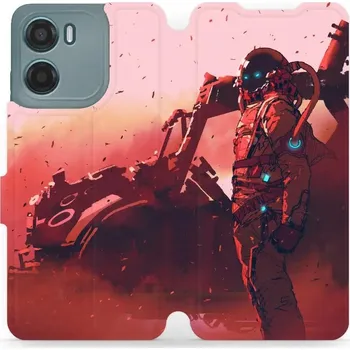 Pouzdro na mobilní telefon Flipové pouzdro Mobiwear - Motorola Moto G05 - MA09S Průzkumník s červeným vozítkem (Knížkové flip pouzdro, obal, kryt na mobil Motorola Moto G05 - MA09S Průzkumník s červeným vozítkem, materiál Umělá kůže + TPU - ochrana 360°, stojánek, silikonová vaničk