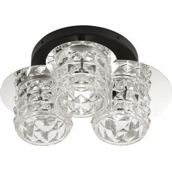 NOVA LUCE stropní svítidlo LAWAN chrom a matný černý kov strukturované sklo E14 3x5W 230V IP20 bez žárovky 9009292