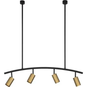 NOVA LUCE závěsné svítidlo POGNO černá a zlatý hliník GU10 4x10W IP20 230V bez žárovky 9111457