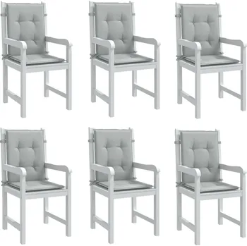 Podsedák Podušky na židli nízké opěradlo 6 ks šedá melanž 100x50x4 cm Šedá4002447