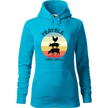 Pánská mikina Dámská mikina Přátelé mého grilu Velikost (žena): S, Vyberte barvu: Tyrkysová