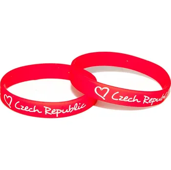 Náramek Náramek silikonový Love Czech Republic - červený