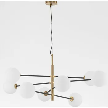 NOVA LUCE závěsné svítidlo VITRA saténový zlatý a černý kov bílé opálové sklo G9 8x5W 220V IP20 bez žárovky 9143308