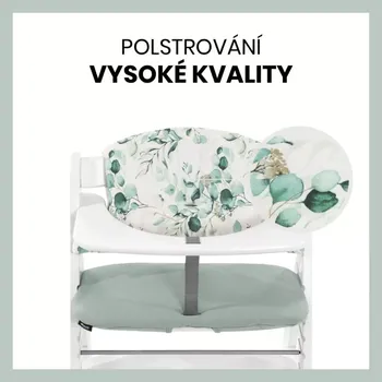 Jídelní židlička Hauck Polstrování Select na židličky Alpha+,Beta+ a Arketa, Jersey Leaves, Mint (HK667491)