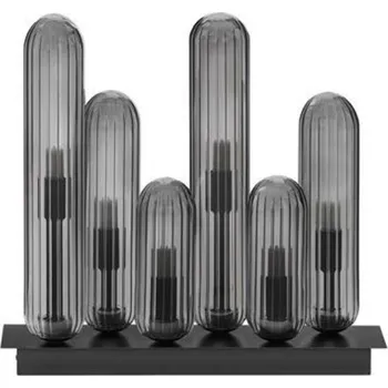 NOVA LUCE stropní svítidlo GUSTAVE lehce kouřově šedé sklo a matná černá G9 6x5W 230V IP20 bez žárovky 9028854