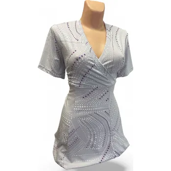 Dámská tunika Halenka světlá ALICE, Barva Světle šedá, Velikost XXL 48, Materiál 96% Viskoza 4% Lycra