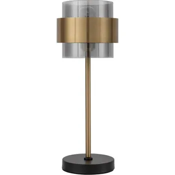 Lampička NOVA LUCE stolní lampa SIANNA kouřové sklo mosazný zlatý kov E27 1x12W 230V IP20 bez žárovky 9236400