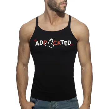 Pánské tílko Pánské tílko Addicted AD1284 Dick Addickted Tank Top černé XXL, pánské bavlněné tílko s nápisem Addickted