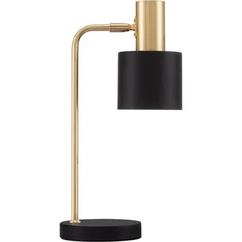 Lampička NOVA LUCE stolní lampa PAZ zlatý kov černé kovové stínidlo černá základna E14 1x5W 230V IP20 bez žárovky 9050161