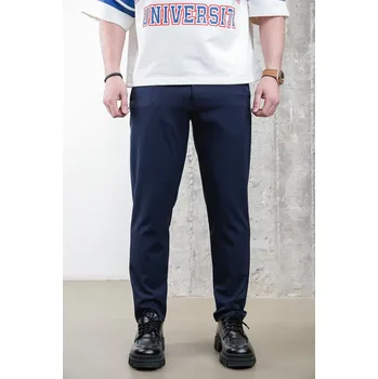 Pánské kalhoty 2Y Premium Modré chino kalhoty Nocturne Velikost: 36