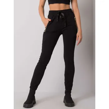 Černé tepláky s kapsami na zip RV-DR-7073.09P-black Velikost: XL