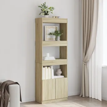 Šatní skříň Skříň highboard dub sonoma 63 x 33 x 180 cm kompozitní dřevo Hnědá3309602