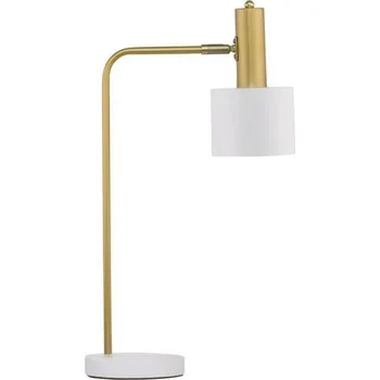 Lampička NOVA LUCE stolní lampa PAZ zlatý kov bílé kovové stínidlo bílá základna E27 1x12W 230V IP20 bez žárovky 9426651