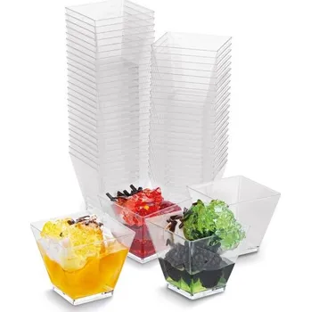 Jednorázové nádobí Pohárek 60ml 4boký FINGERFOOD pyramida, 50ks, plast