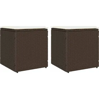 Zahradní lehátko Zahradní stoličky s poduškami hnědé 40x40x43 cm polyratan Hnědá4104040