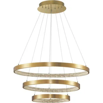 NOVA LUCE závěsné svítidlo PRESTON antický zlatý mosazný hliník a akryl LED 112W 230V 3000K IP20 stmívatelné 9862853