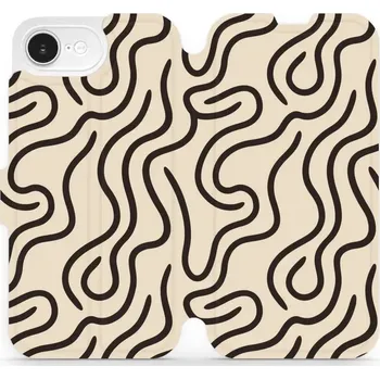 Pouzdro na mobilní telefon Flipové pouzdro Mobiwear - Apple iPhone 16e - VA60S Linky (Knížkové flip pouzdro, obal, kryt na mobil Apple iPhone 16e - VA60S Linky, materiál Umělá kůže + TPU - ochrana 360°, stojánek, silikonová vanička, magnetické zavírání)