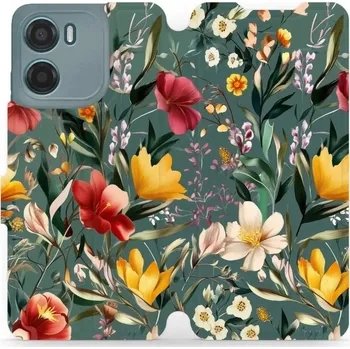 Pouzdro na mobilní telefon Flipové pouzdro Mobiwear - Motorola Moto E15 - VP71S Na zelené louce (Knížkové flip pouzdro, obal, kryt na mobil Motorola Moto E15 - VP71S Na zelené louce, materiál Umělá kůže + TPU - ochrana 360°, stojánek, silikonová vanička, magnetické zavírání)