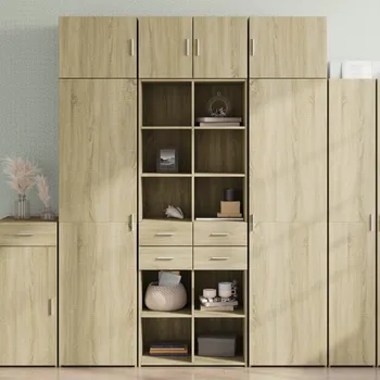 přebalovací pult a komoda Skříň highboard dub sonoma 70 x 42,5 x 185 cm kompozitní dřevo Hnědá3281464