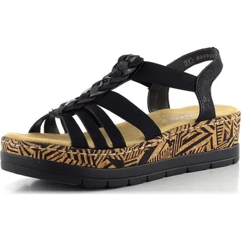 Dámské sandále Rieker sandály na platformě černé V3902-00 - 38 | P691596