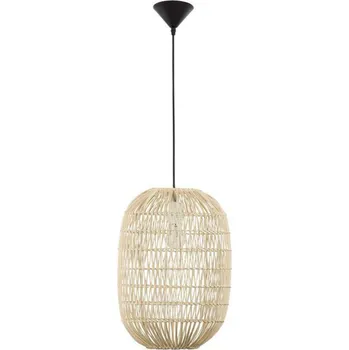 NOVA LUCE závěsné svítidlo MELODY přírodní ratan černý kabel E27 1x12W IP20 bez žárovky 9586766
