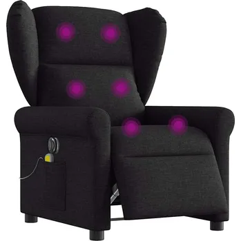 Křeslo Elektrické masážní polohovací křeslo černé textil Černý3303366