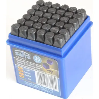 Razící matrice písmen a čísel, sada 36 ks, 6 mm - SATRA