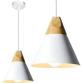 Toolight - Závěsná lampa Scandi A 1xE27, bílá-hnědá, OSW-00148