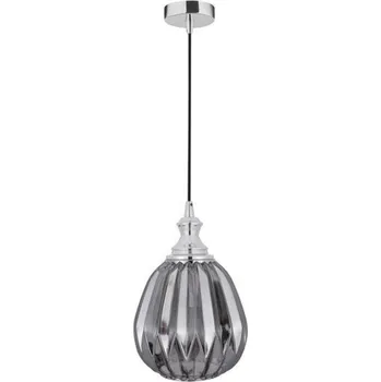 NOVA LUCE závěsné svítidlo ZARLEY chromovaný kov kouřové šedé sklo E27 1x12W 230V IP20 bez žárovky 9066101