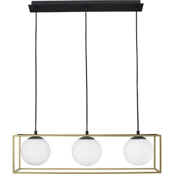 NOVA LUCE závěsné svítidlo JULIET mosaz a černý kov bílé opálové sklo E14 3x12W IP20 bez žárovky 9206402