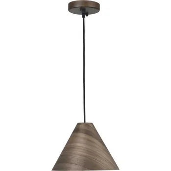 NOVA LUCE závěsné svítidlo WERA dřevo barvy tmavý ořech tmavě hnědý textilní kabel dřevěná rozeta E27 1x12W 230V IP20 bez žárovky 9125062